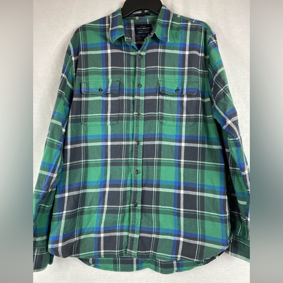 Lucky Brand Other - Lucky Brand Shirt Men's Large Green Plaid Flannel Saturday Stretch Classic Fit